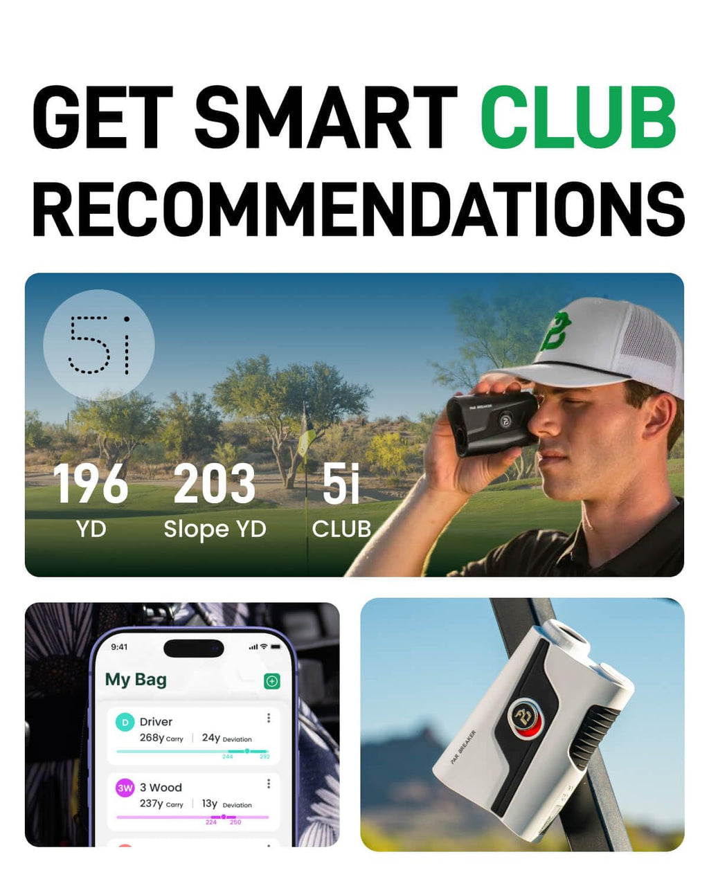 Yard Sync L30 Golf Laser Rangefinder with Slope On/Off Switch