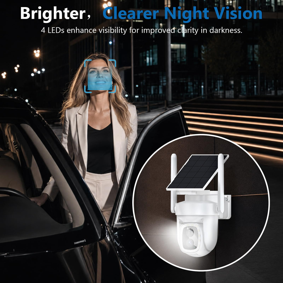 4K Solar Security Cameras Wireless Outdoor with Local Storage Base