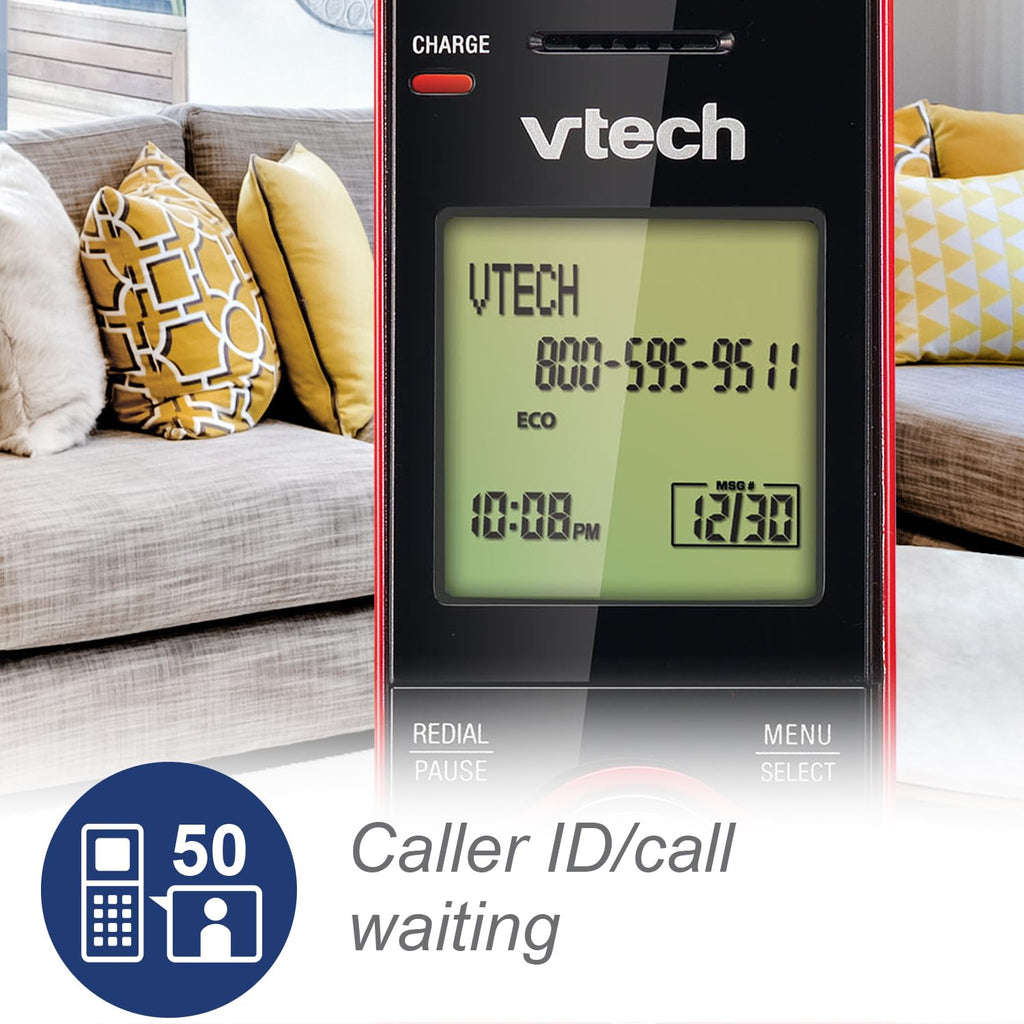 VTech CS6529-4B 4-Handset Cordless Phone with Answering Machine, Caller ID/Call Waiting, DECT 6.0 System, Wall Mountable