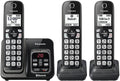 Panasonic 3 Handset Expandable Cordless Phone System with Link2Cell Bluetooth, Voice Assistant, Answering Machine and Call Blocking - KX-TGD563M (Metallic Black)
