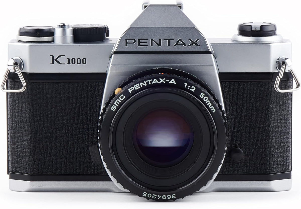 Pentax K1000 Manual Focus SLR Film Camera with Pentax 50mm Lens (Renewed)