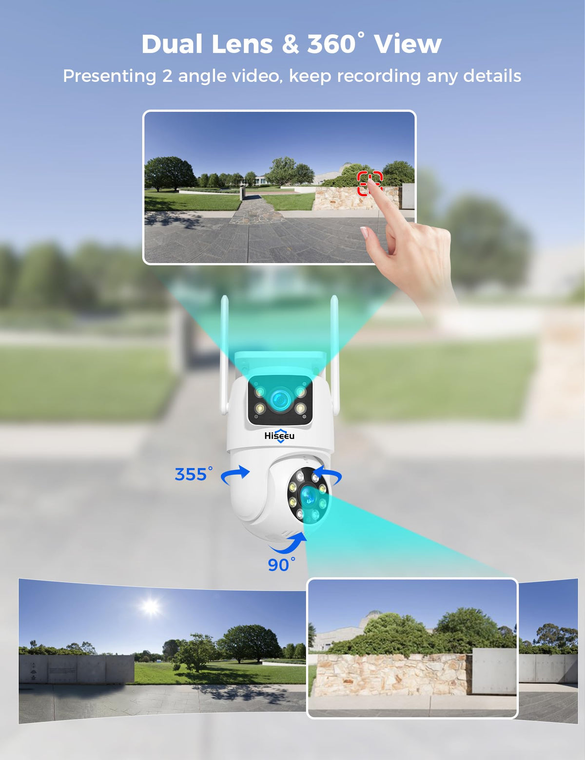 Hiseeu Wireless Security Cameras Outdoor, Outdoor Cameras for Home Security