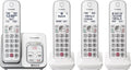 Panasonic Cordless Phone with Answering Machine, Link2Cell Bluetooth Home Phones, Voice Assistant and Advanced Call Blocking, Expandable System with 4 Handsets, Cordless Telephone, KX-TGD864W (White)
