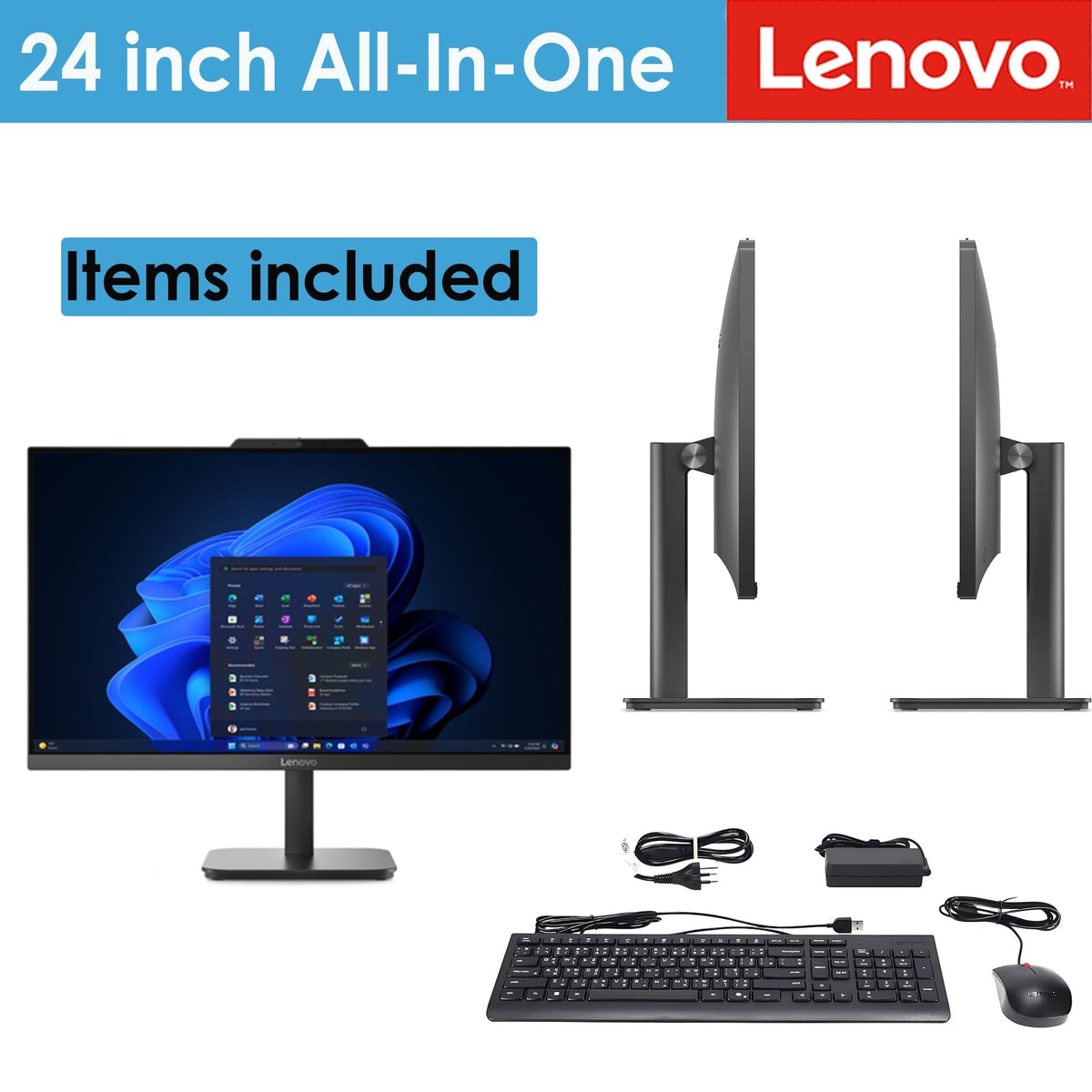 Lenovo IdeaCentre 24 All-in-One Desktop Computer Intel 8GB 512GB SSD AIO