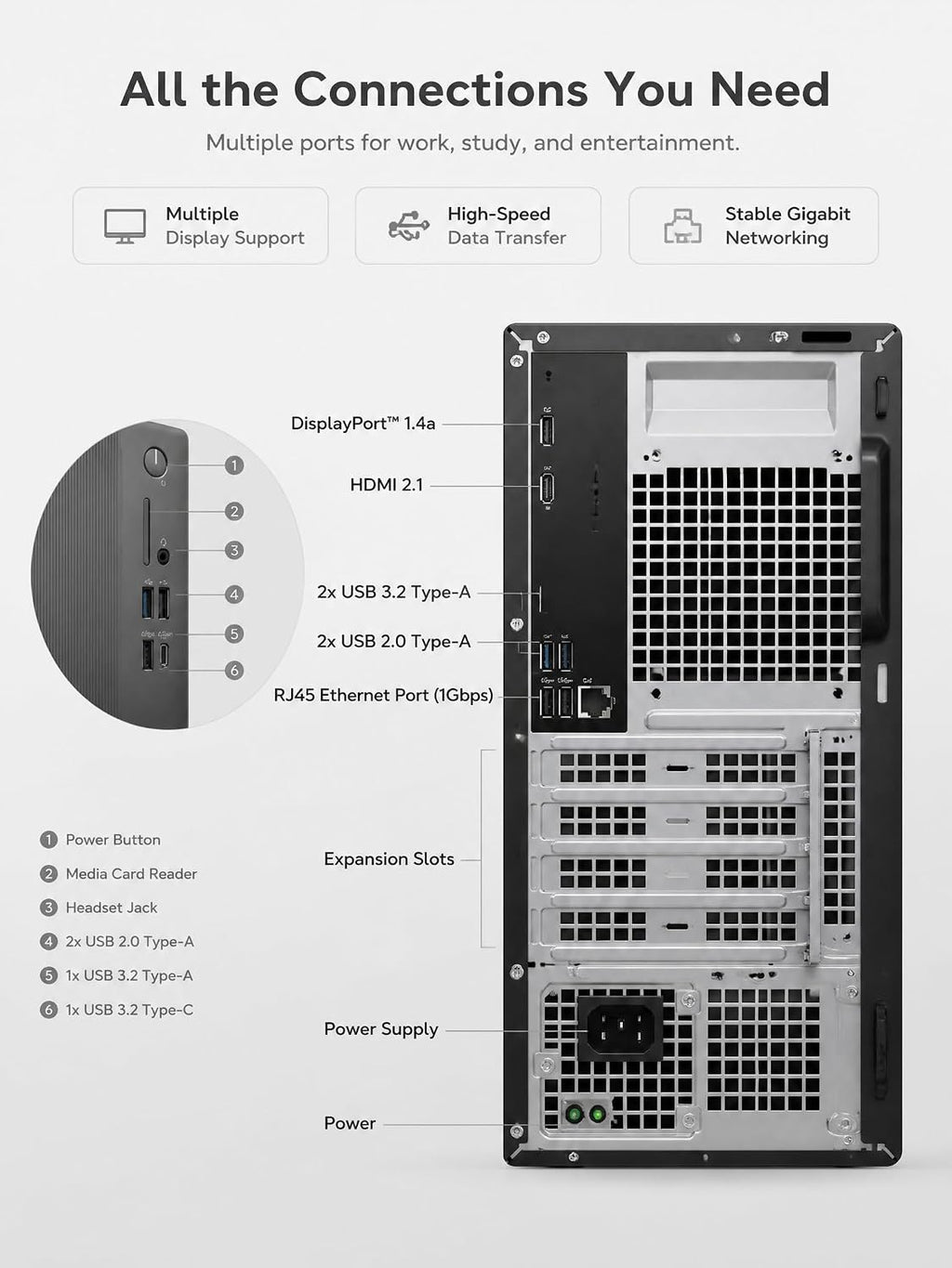 Dell Tower Desktop Computer Intel Ultra 7 265F RTX 5060 32GB 1TB Win 11 Pro
