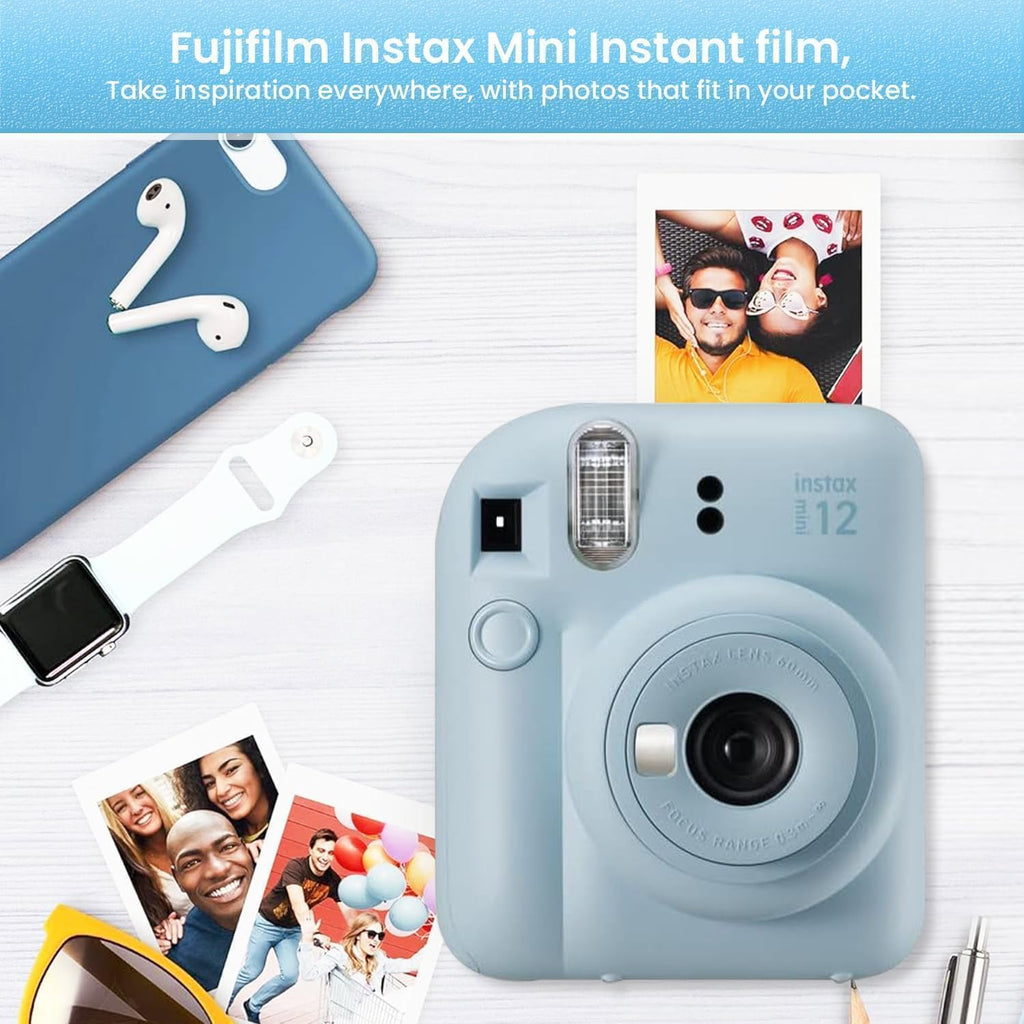 Fujifilm INSTAX MINI 12 Blue Bundle 2025 (2 Single Packs (20 Sheets), Lilac Purple)