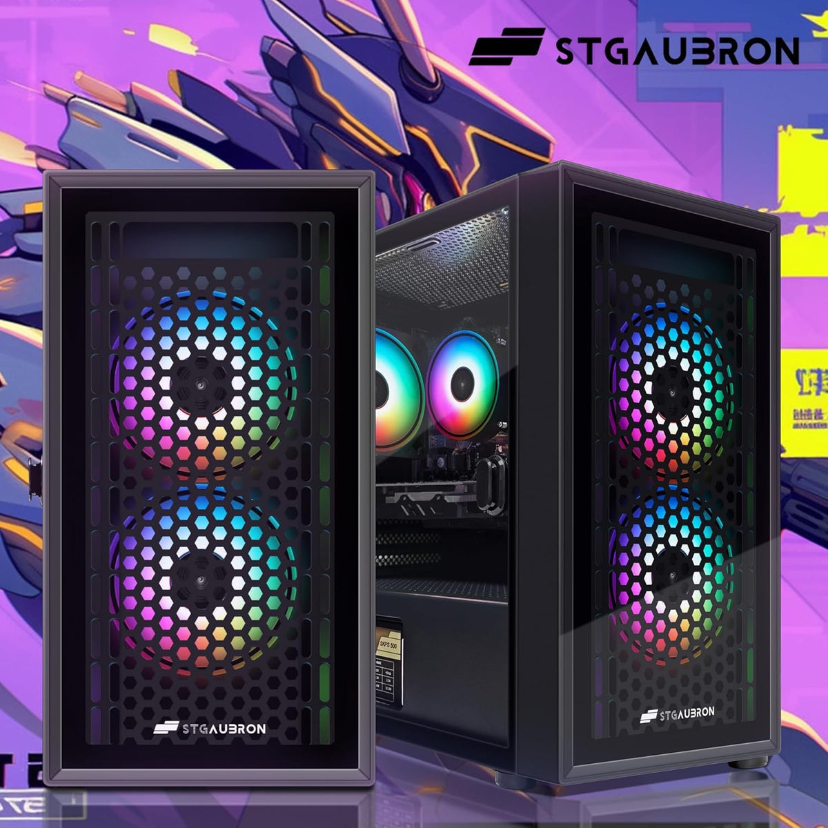 STGAubron Gaming PC Desktop,Core I7,RX 580 8G,32G RAM,512G SSD