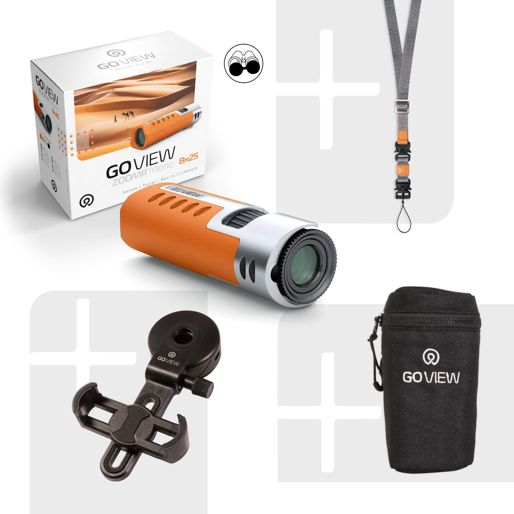 GOVIEW ZOOMR Mono 8x25 High Powered Monocular for Adults - Phantom Black
