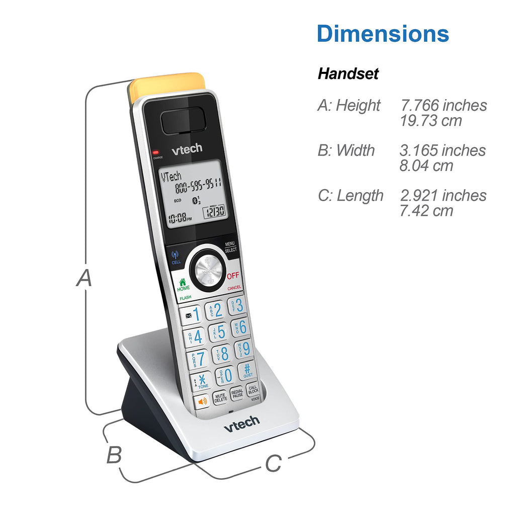 VTech IS8128-51 Super Long Range 5-Handset DECT 6.0 Cordless Phone for Home with Answering Machine, 2300 ft Range, Call Blocking, Bluetooth Connect to Cell, Intercom