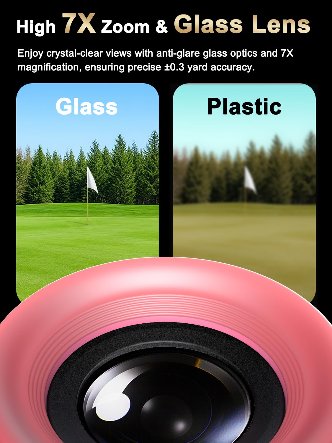 1300Y Golf Rangefinder with Slope, Flag Lock Vibration, 7X Magnification