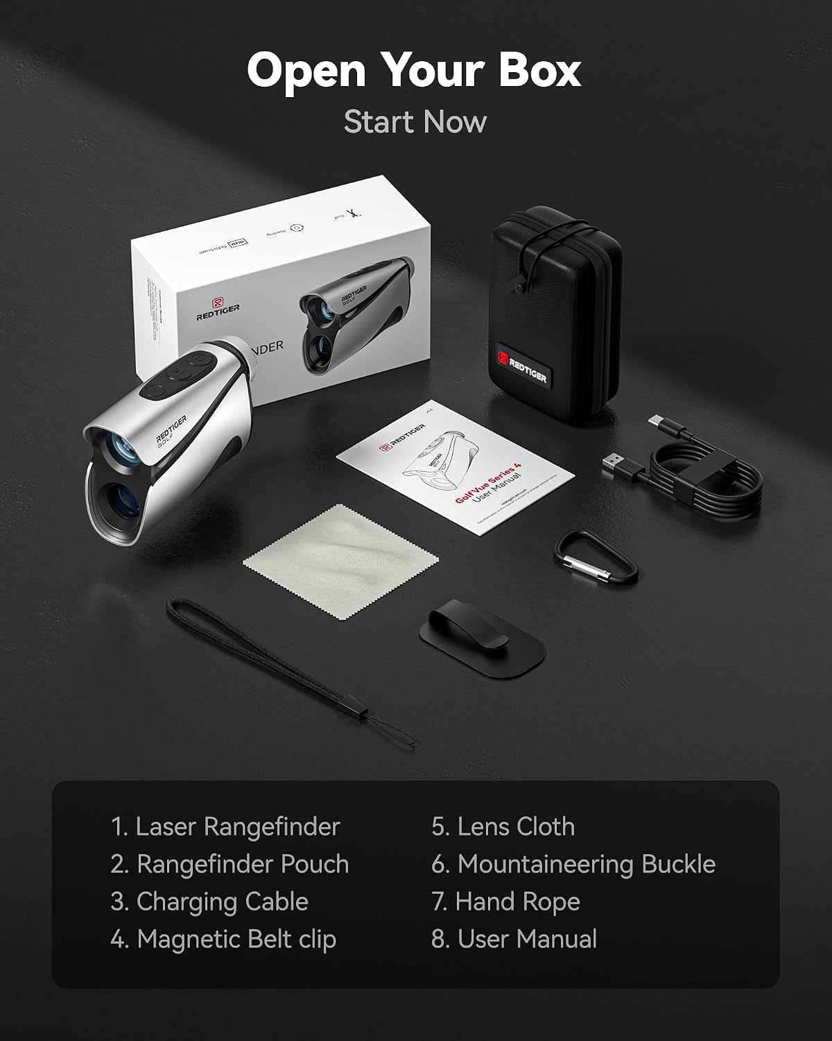 REDTIGER OLED Range Finder Golf with Slope, 1200 Yards, 7X Magnification