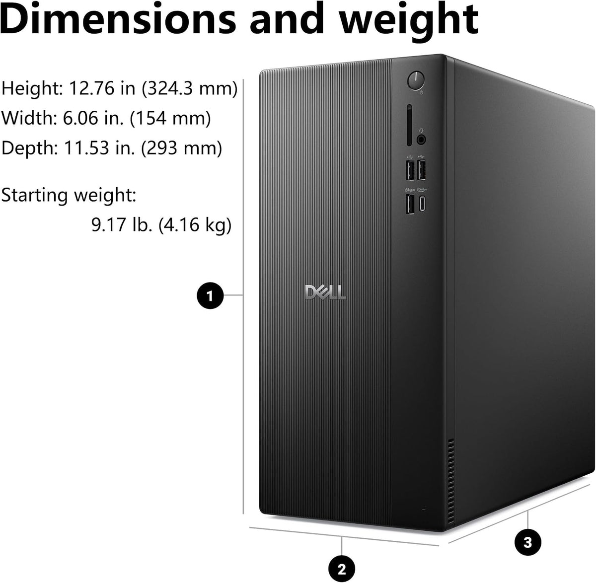Dell Pro Tower Desktop Computers, Intel i3-14100, 16GB DDR5 RAM, 1TB SSD