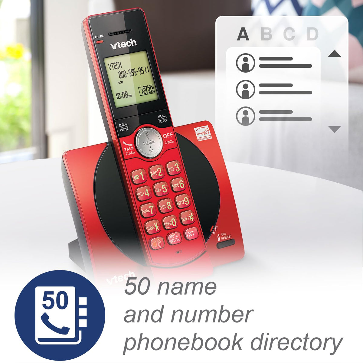 VTech CS6529-4B 4-Handset Cordless Phone with Answering Machine, Caller ID/Call Waiting, DECT 6.0 System, Wall Mountable