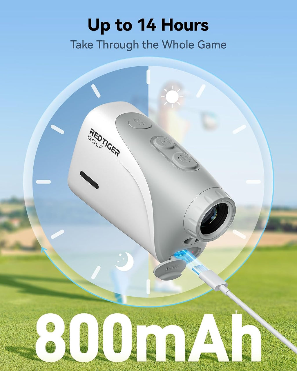 REDTIGER Mini 1200-Yard Golf Range Finder with Slope & Pin-Lock Vibration