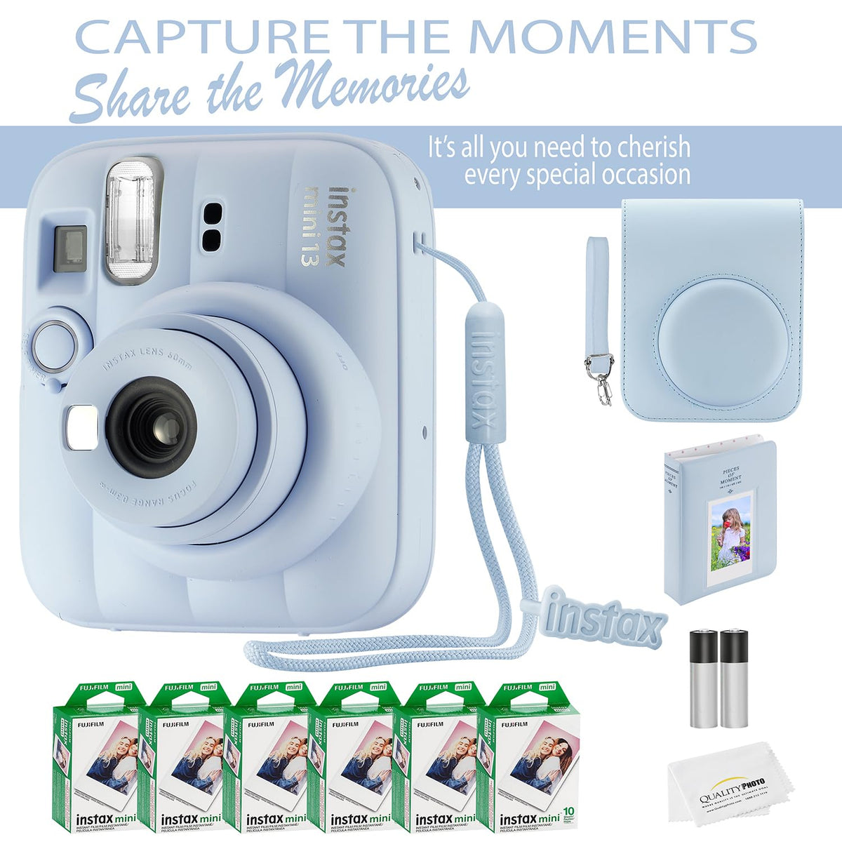 Fujifilm Instax Mini 13 Instant Camera 60 Films and Accessories (Dreamy Purple)