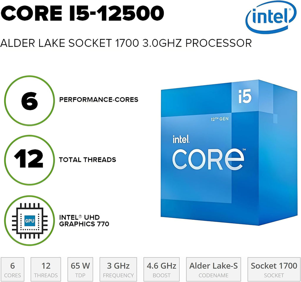 HP Pro Tower Desktop for Business & Home, Intel i5-12500 Processor, 32GB RAM, 1TB SSD, Intel UHD Graphics 770, Wi-Fi 6, Bluetooth 5.3, Windows 11 Home