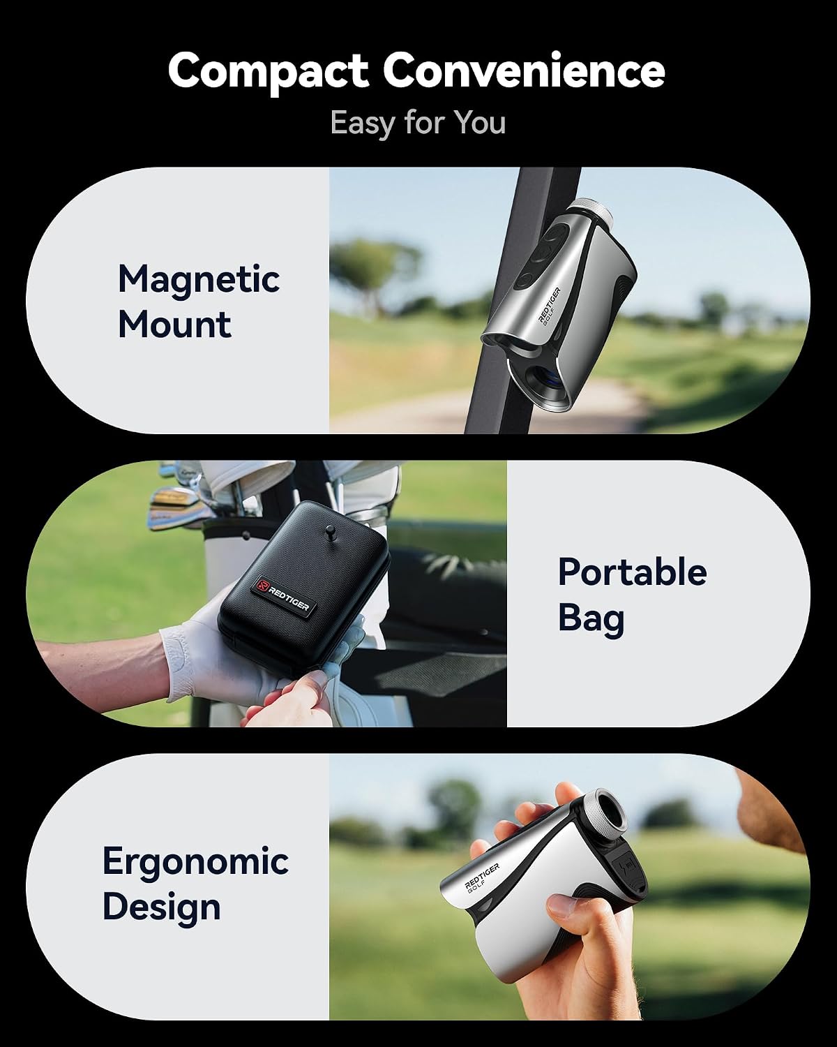 REDTIGER OLED Range Finder Golf with Slope, 1200 Yards, 7X Magnification