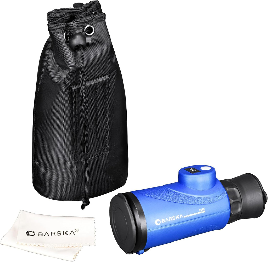 Barska 7x42 Deep Sea Waterproof Monocular with Compass & Rangefinding Reticle â Marine, Sailing & Outdoor Adventure Gear