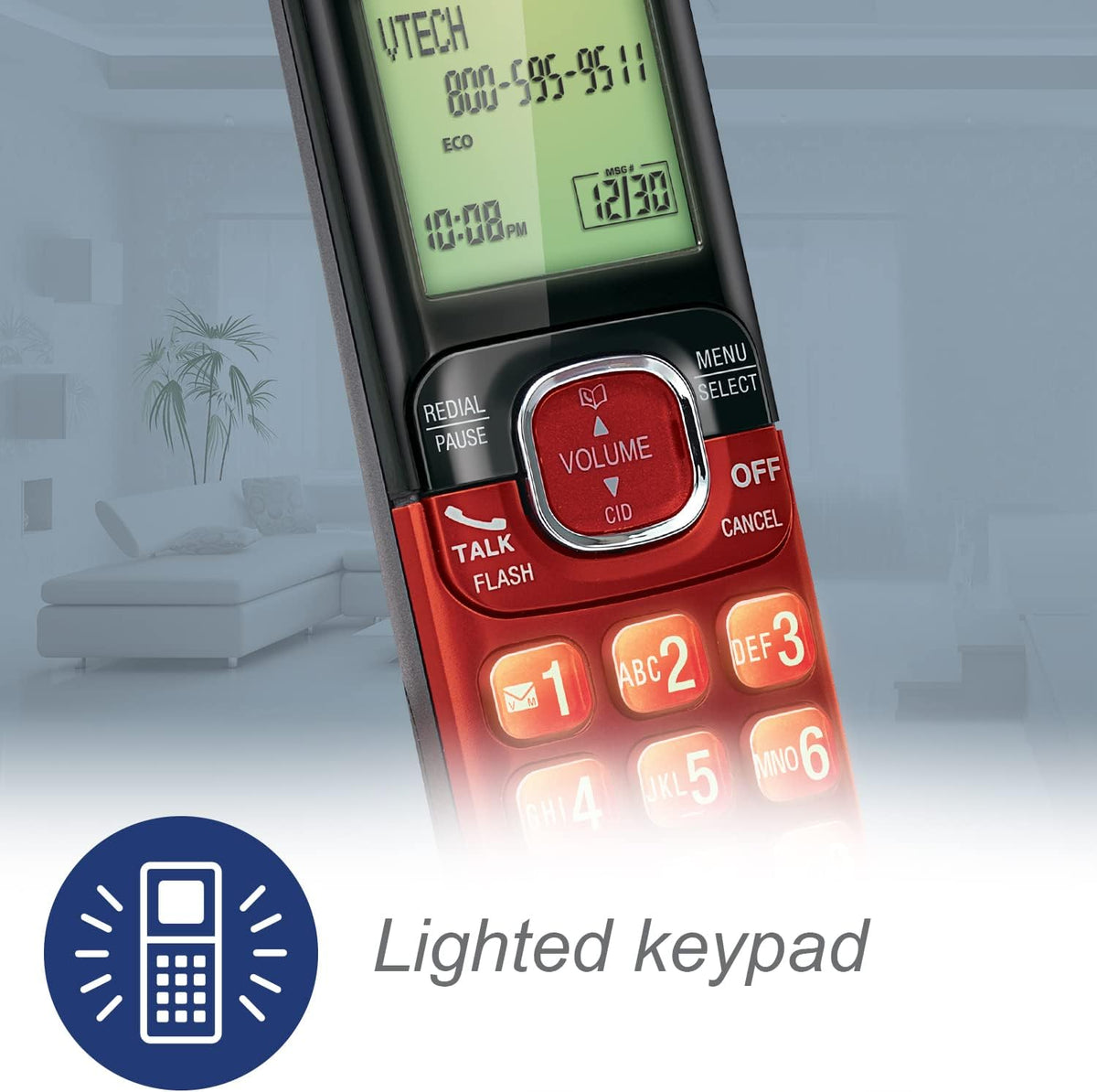 VTech CS6529-4B 4-Handset Cordless Phone with Answering Machine, Caller ID/Call Waiting, DECT 6.0 System, Wall Mountable