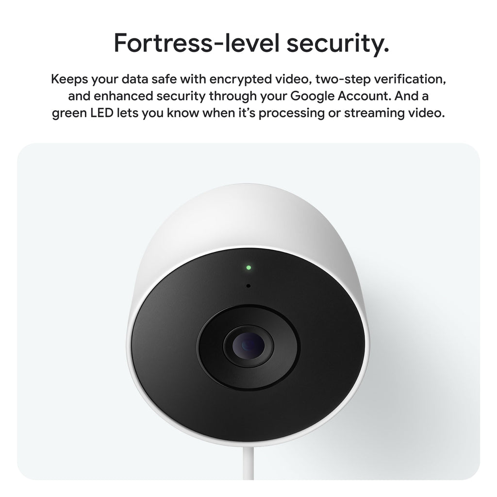 Google Nest Cam Outdoor (Wired, 2nd Gen) - Security Camera - Snow - 2 Pack