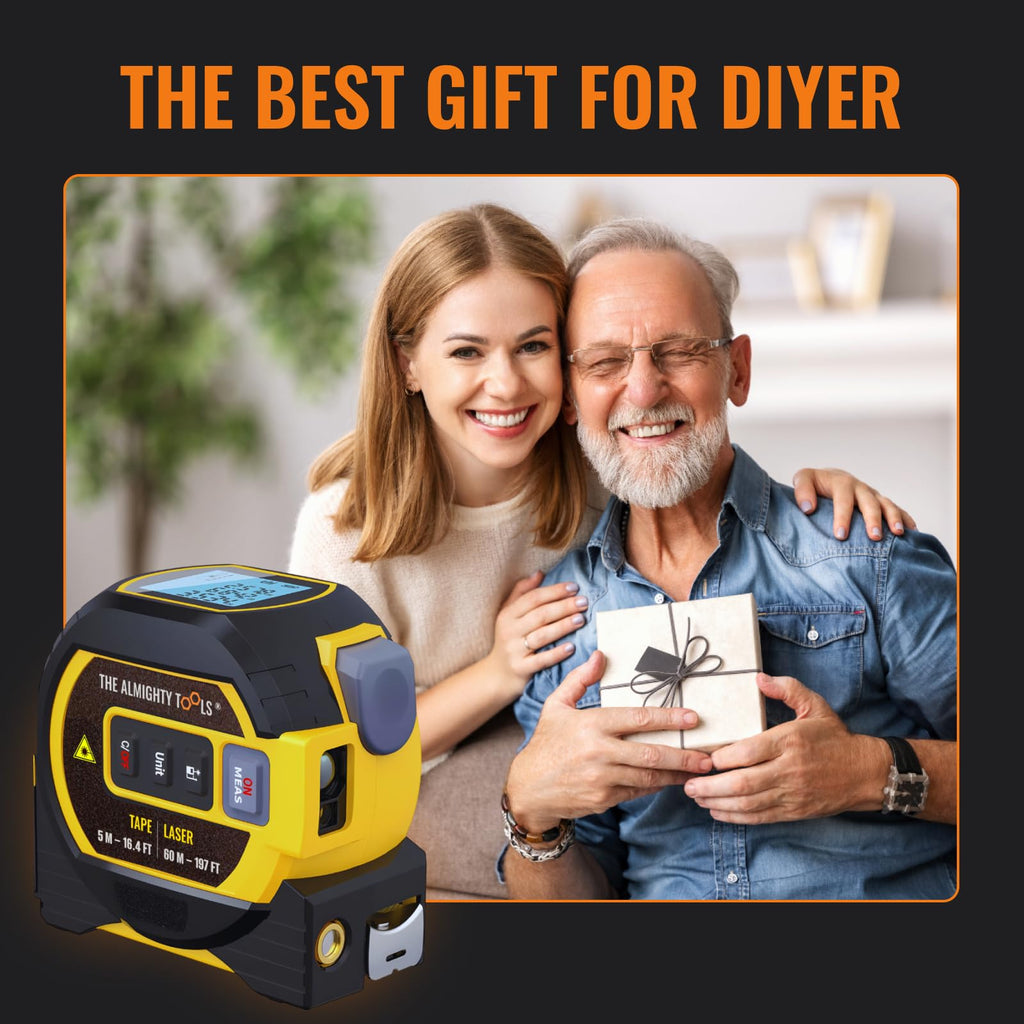 The Almighty Ruler Laser Tape Measure | Smart Range Finder | 196ft/ 60m