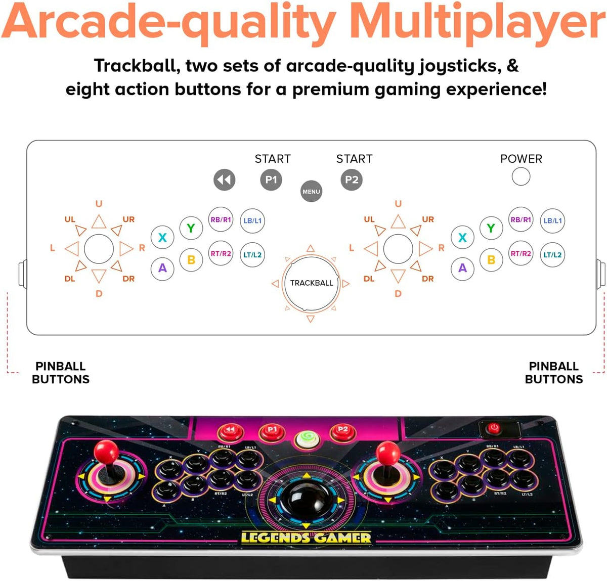 Legends Gamer Pro, Deluxe Table Top Arcade Game Machine, Home Arcade, Classic Retro Video Games, 150 Licensed Arcade & Games, Includes Action Fighting Puzzle Sports & More, WiFi Connectivity