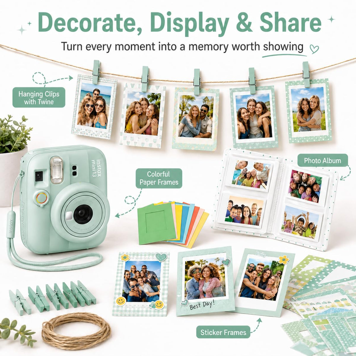 FUJIFILM instax Mini 13 Instant Film Camera Bundle (Candy Pink)