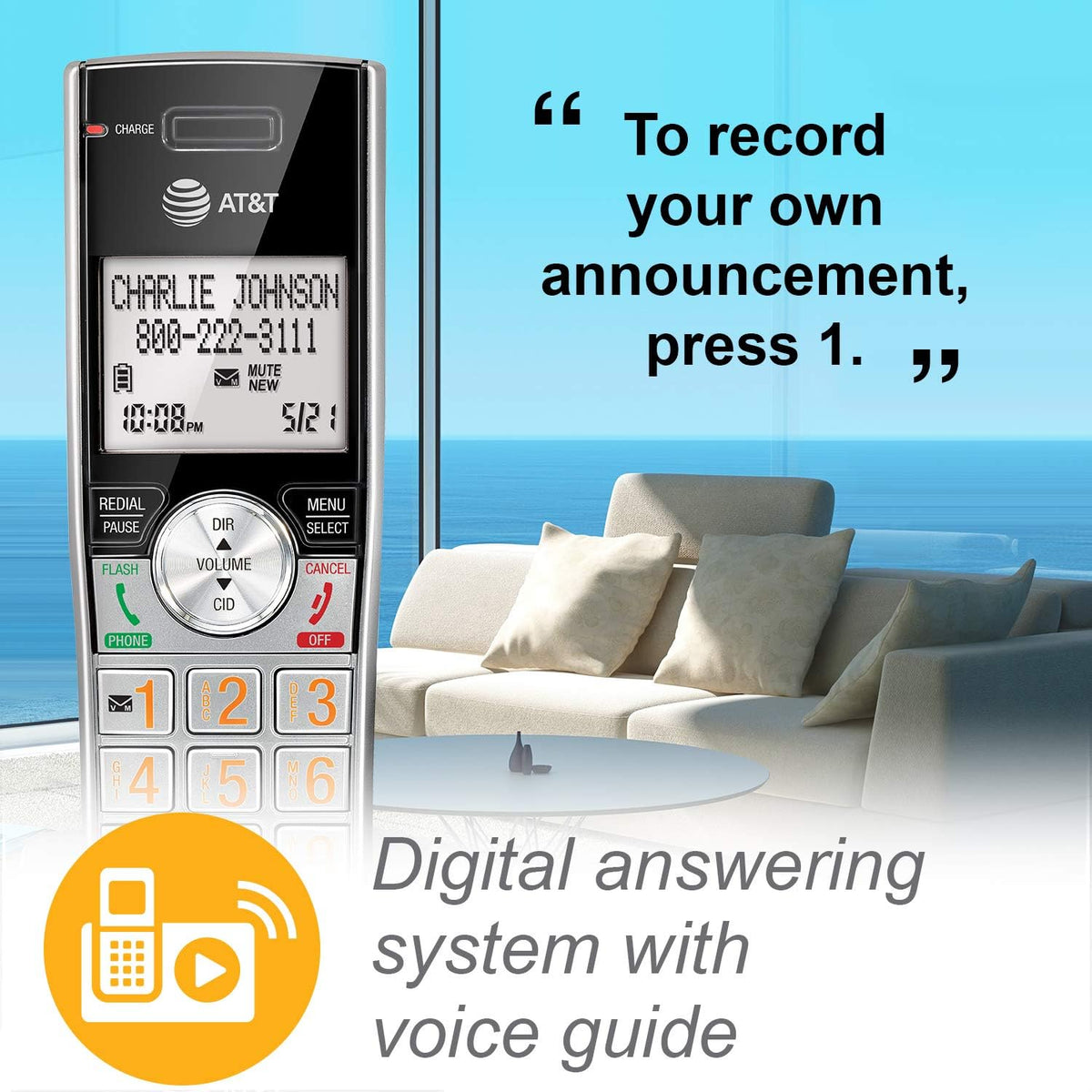 AT&T CL84215 Dect 6.0 Expandable Cordless Phone System W/Digital Answering