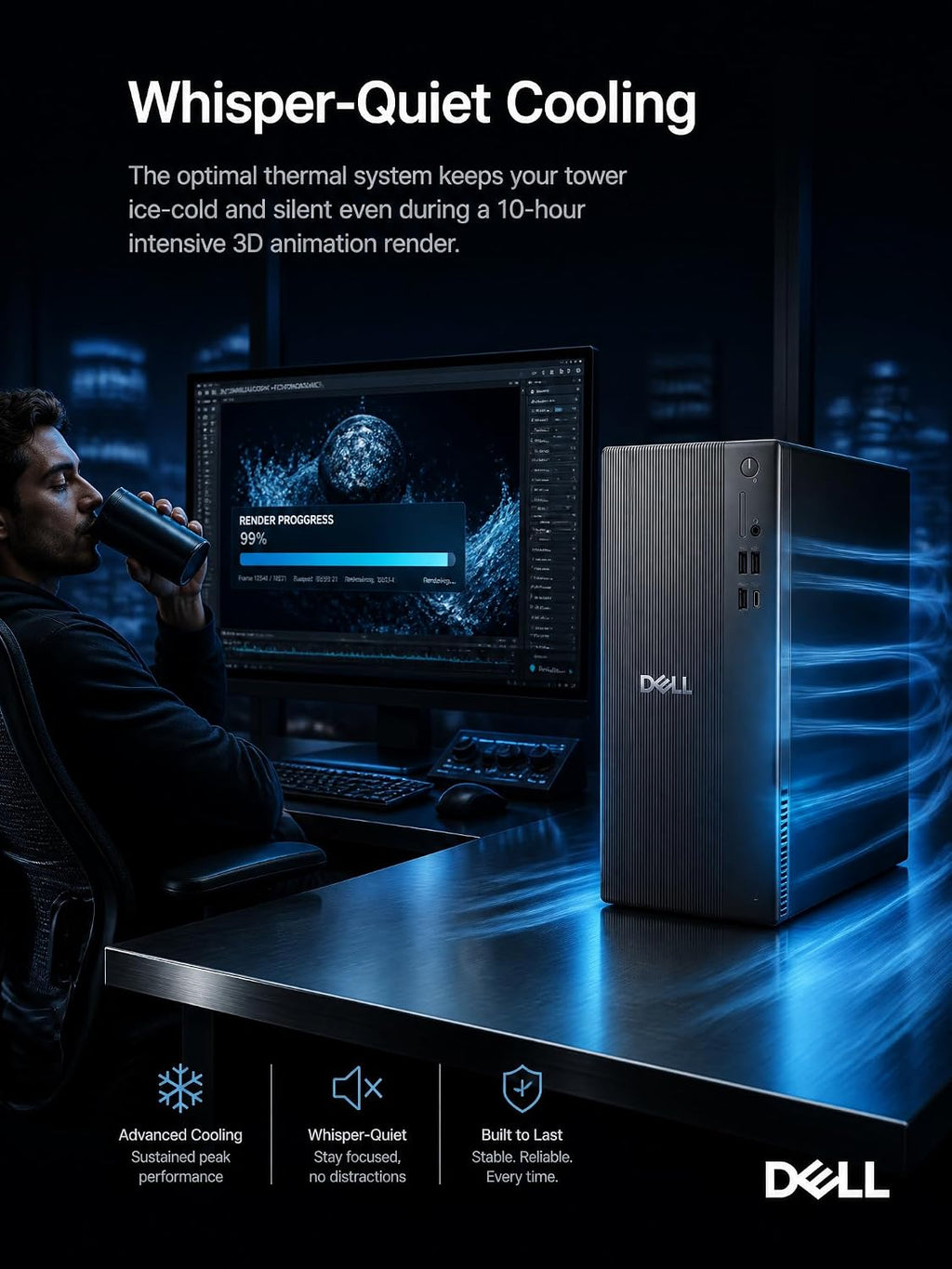 Dell Tower Desktop Computer Intel Ultra 7 265F RTX 5060 32GB 1TB Win 11 Pro