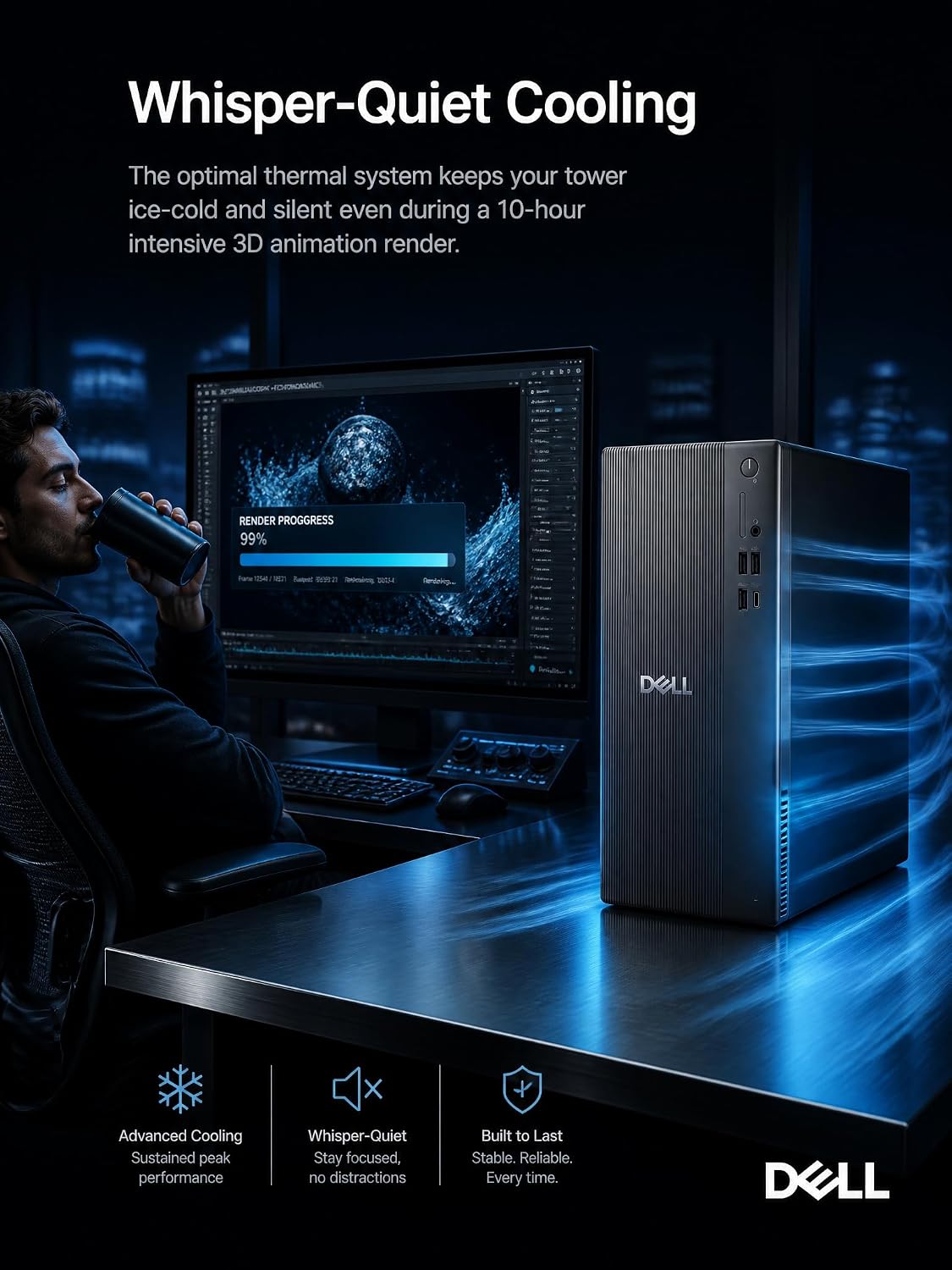 Dell Tower Desktop Computer Intel Ultra 7 265F RTX 5060 32GB 1TB Win 11 Pro
