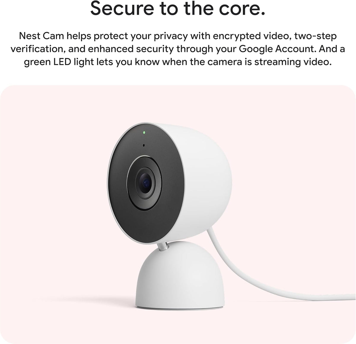 Google Nest Cam Indoor (Wired, 3rd Gen) - Security Camera - 2025 - Snow