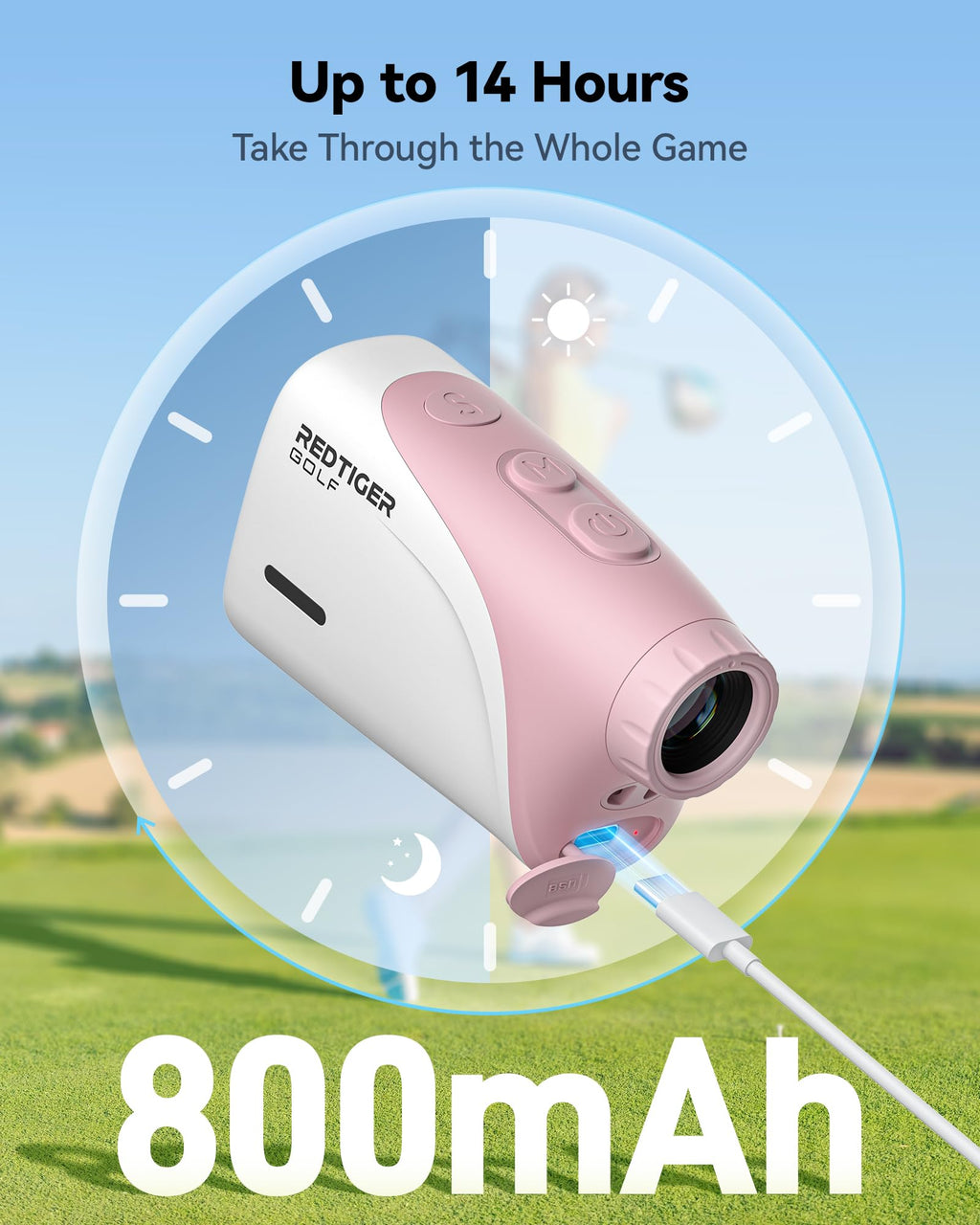 REDTIGER Mini 1200-Yard Golf Range Finder with Slope & Pin-Lock Vibration