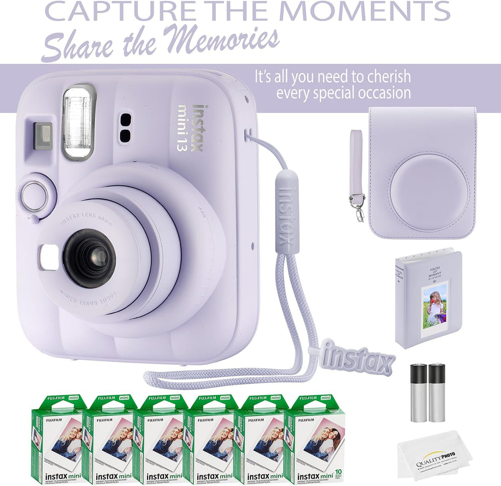 Fujifilm Instax Mini 13 Instant Camera 60 Films and Accessories (Dreamy Purple)
