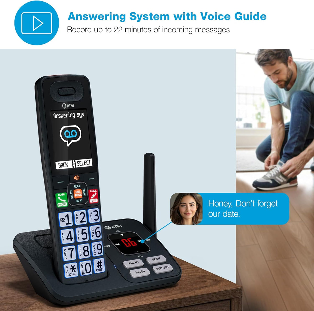 AT&T 3 Handsets Cordless Phone with Answering System â BL108-3