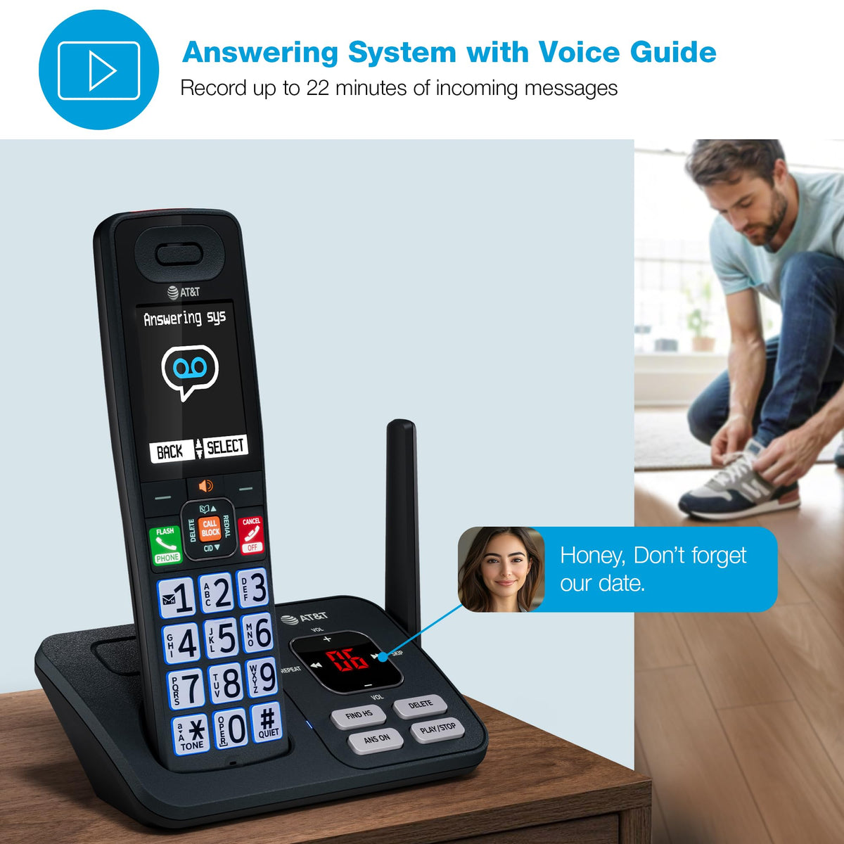 AT&T 3 Handsets Cordless Phone with Answering System â BL108-3