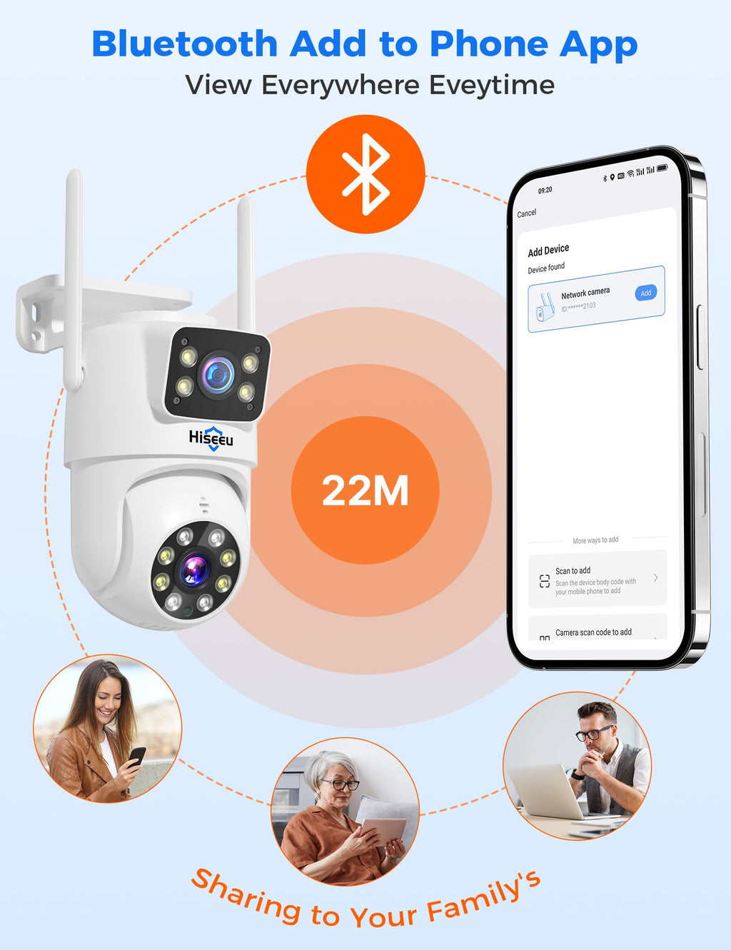 Hiseeu Wireless Security Cameras Outdoor, Outdoor Cameras for Home Security