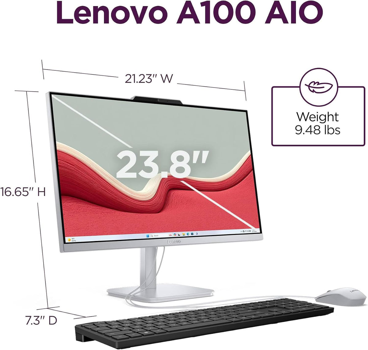 Lenovo IdeaCentre 24 FHD AIO Desktop Computer, 8GB RAM, 512GB PCIe SSD