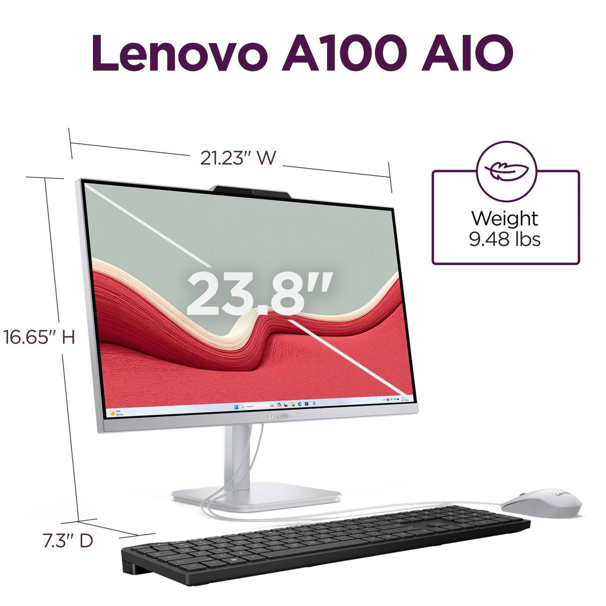 Lenovo IdeaCentre 24 FHD AIO Desktop Computer, 8GB RAM, 512GB PCIe SSD