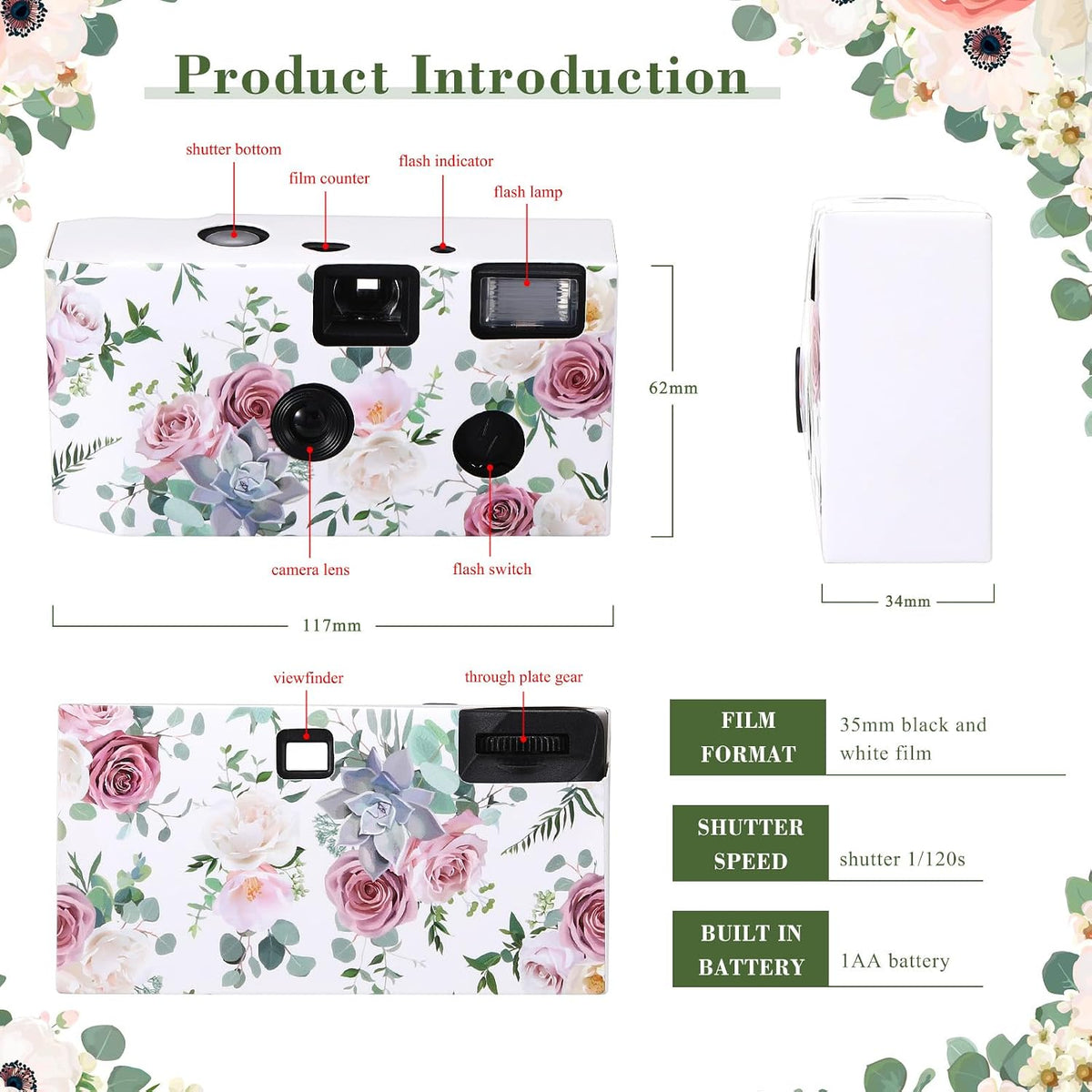 10 Pack Disposable Camera Bulk for Wedding