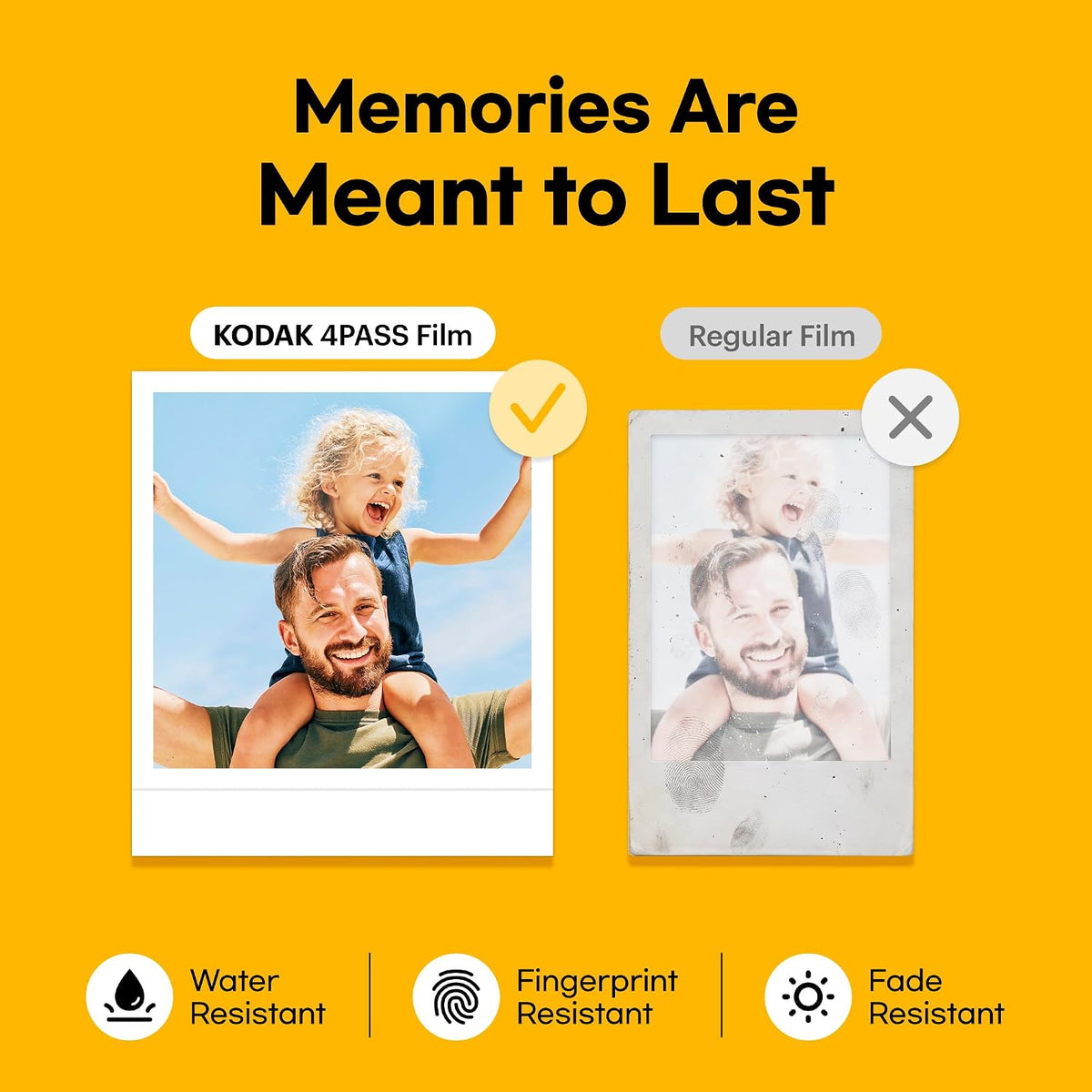 KODAK Mini Shot 3 Retro 3x3 Instant Camera, Photo Printer, 38 Sheet, White
