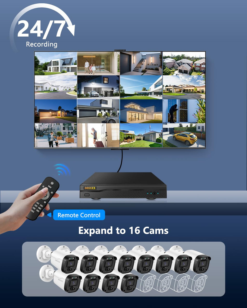 5MP HD-Analog Outdoor Wired Security Camera CCTV Cameras 1TB Hard Drive