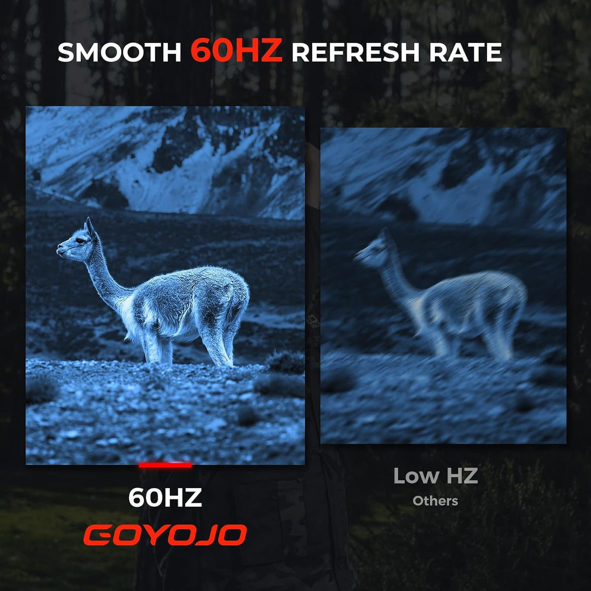 GOYOJO GNG2K Night Vision Monocular - 2K / 60Hz Refresh Digital Night Vision Goggles, Helmet Mountable, Stealth Infrared 940nm NVG with 0.0001 Lux Sensor, 4 Color Modes for Tactical/Hunting/Camping