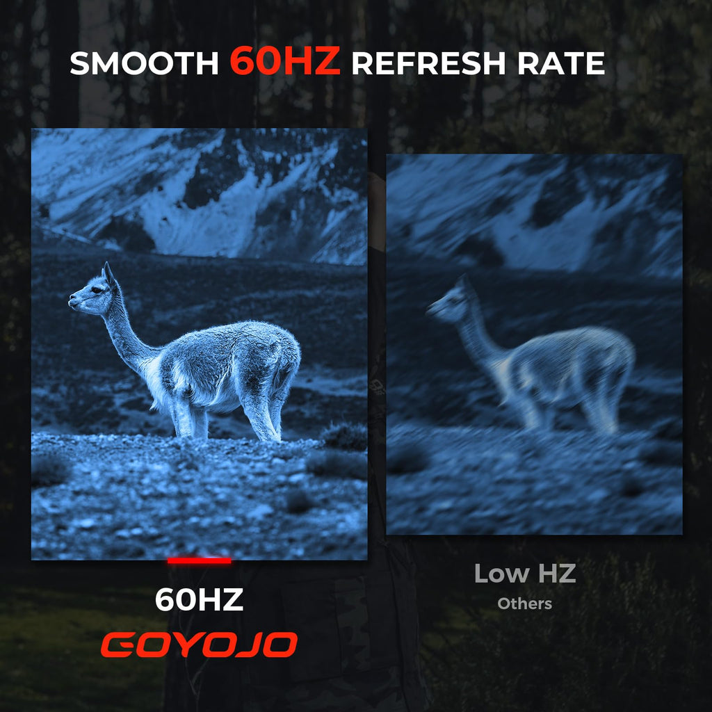 GOYOJO GNG2K Night Vision Monocular - 2K / 60Hz Refresh Digital Night Vision Goggles, Helmet Mountable, Stealth Infrared 940nm NVG with 0.0001 Lux Sensor, 4 Color Modes for Tactical/Hunting/Camping