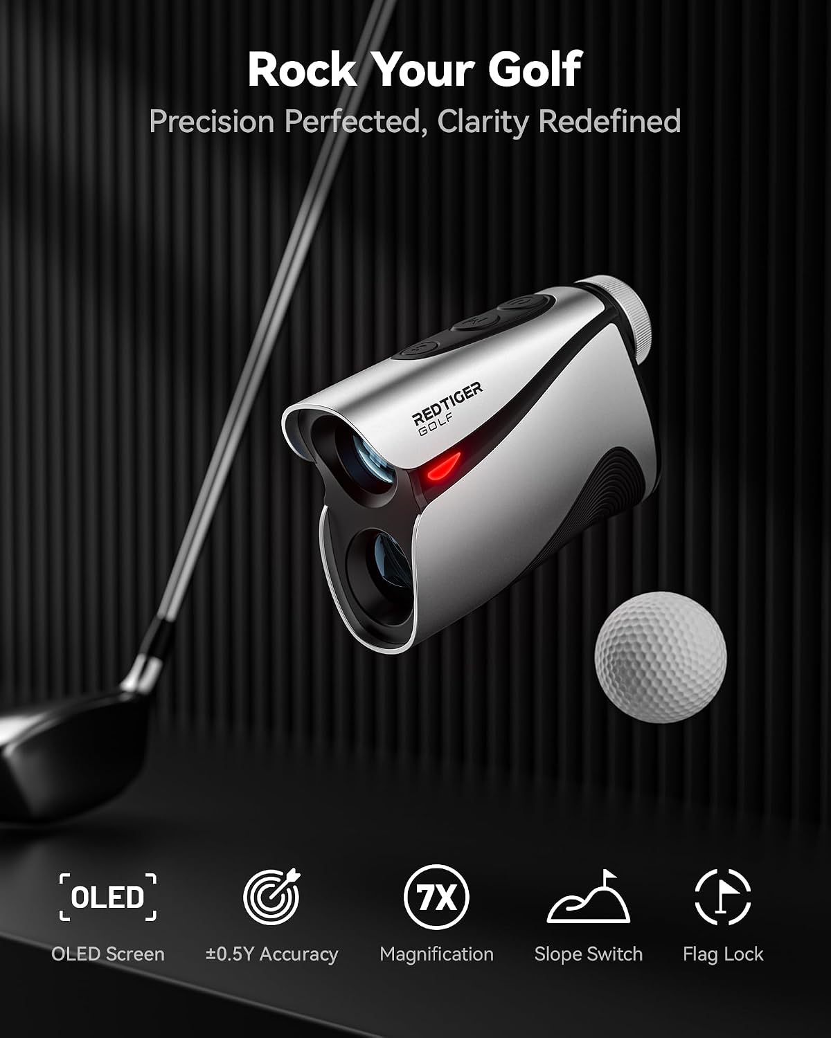 REDTIGER OLED Range Finder Golf with Slope, 1200 Yards, 7X Magnification
