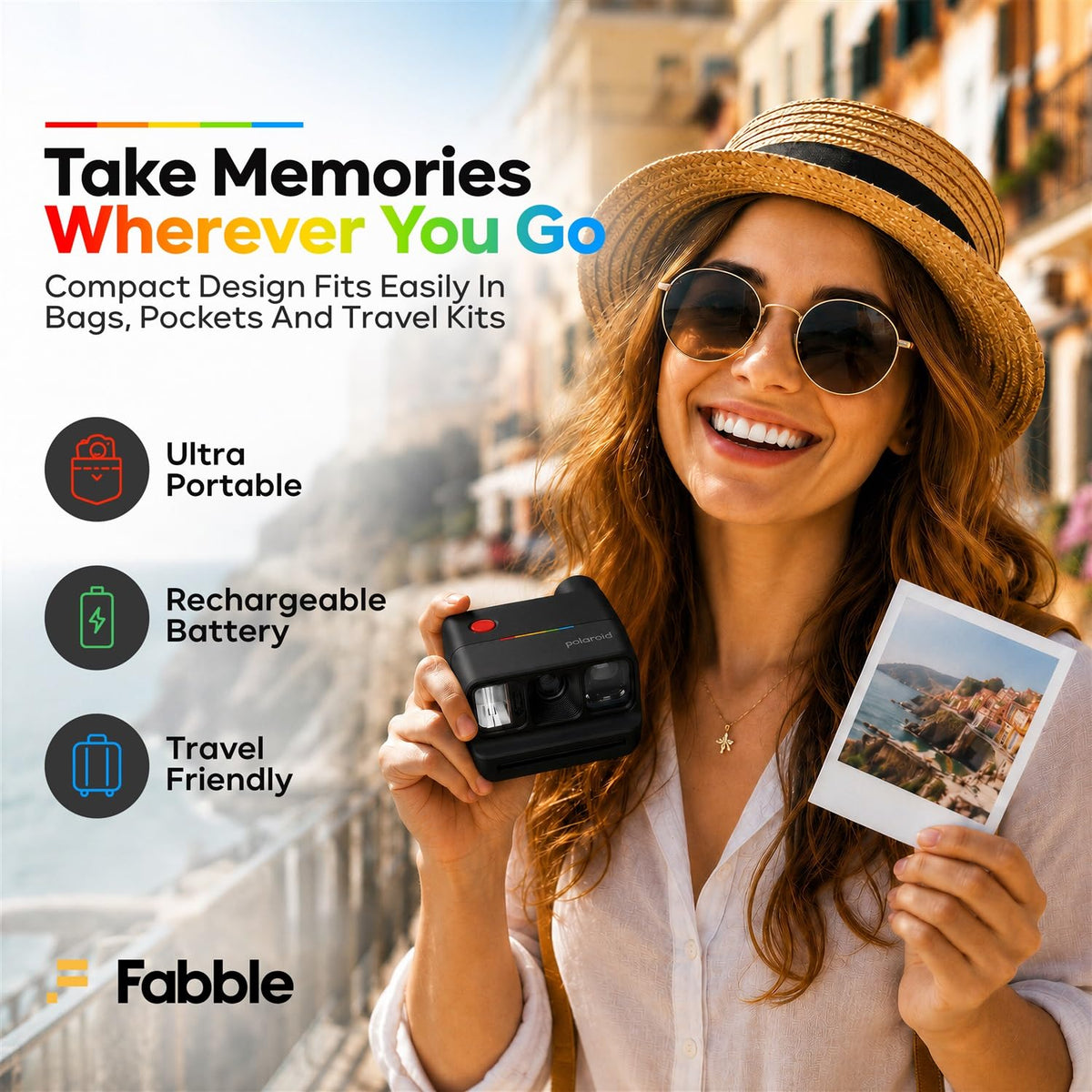 Polaroid Go Generation 3 Instant Film Camera Bundle with Go Color Film 16 Exposures, Protective Hard Case, Wrist Strap, & Accs. for Instant Photography (Purple)