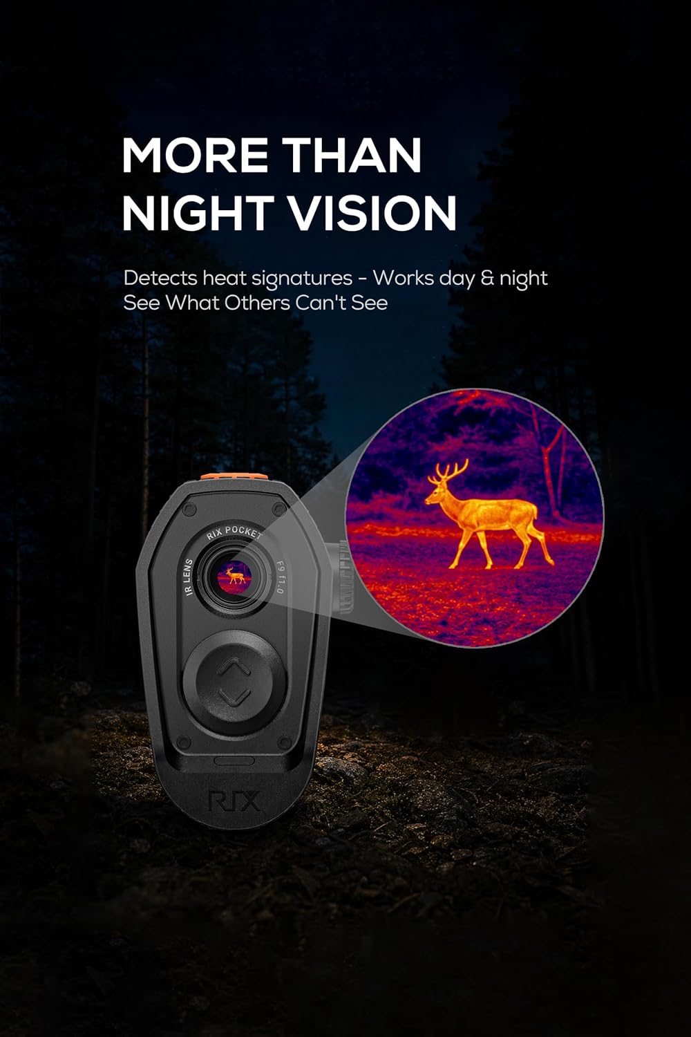 RIX Pocket K3 Thermal Monocular for Hunting, 384x288 Night Vision Monocular