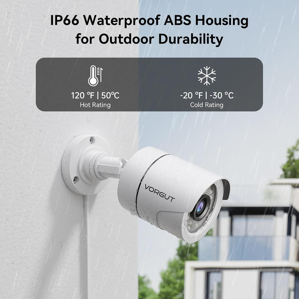 Wired Security Camera System Outdoor, 4X 1080P CCTV Camera, 500G HDD