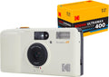 KODAK Snapic A1 35mm Film Camera 35mm, Reusable, 2-Zone Focus, Lightweight, Compact (Ivory White) Bundle with Kodak Ultramax 400/24EXP 35mm Roll Film