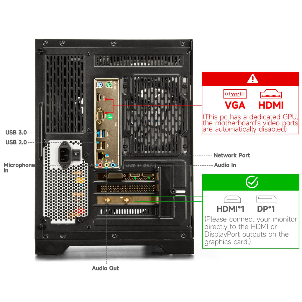 Gaming PC Desktop Computer - Ryzen 5 4500, Radeon RX 6500XT 4GB