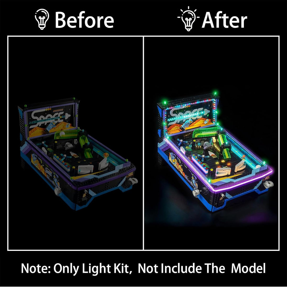 LED Lighting Kit for Lego 11374 Arcade Pinball Machine (Kit Only)